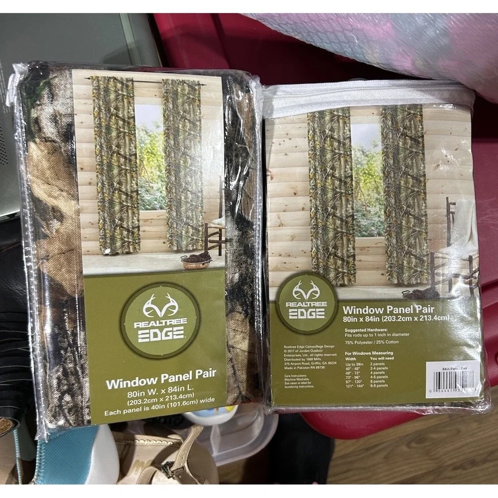 Set Of 2 REALTREE EDGE Window Panel Pair 80